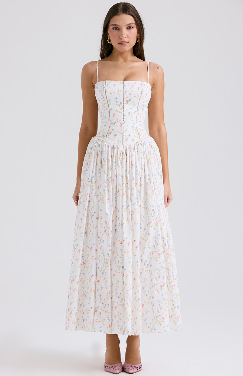 Celestina print cotton midi sundress