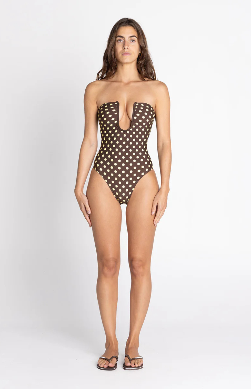 Chloe Polka Plunge One-Piece