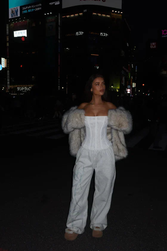 ARIA MESH CORSET TOP WHITE